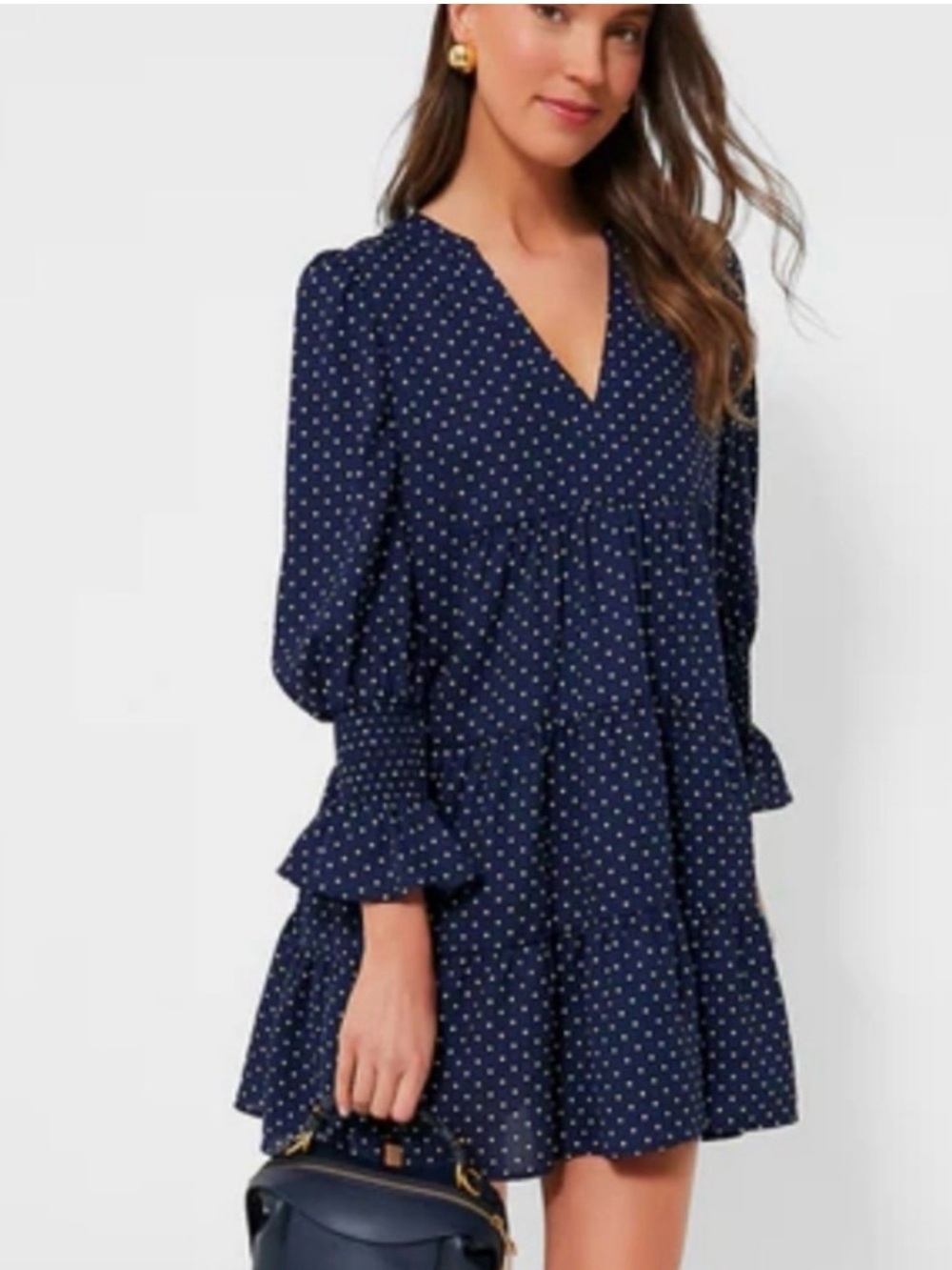 Pomander Place (Tuckernuck) Navy Polka Dot Kenzo Mini Dress - Like New